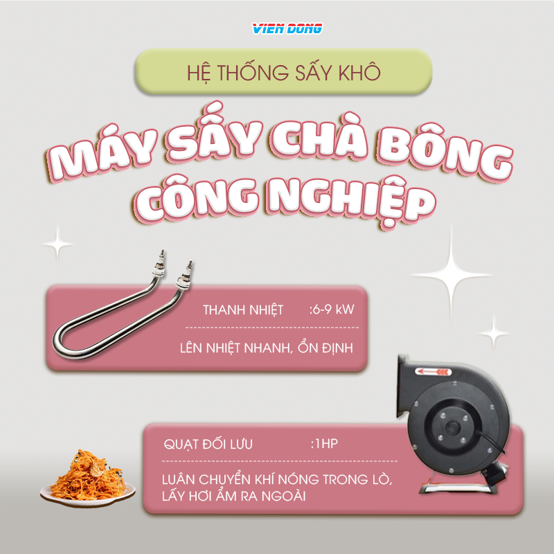 máy sấy chà bông công nghiệp