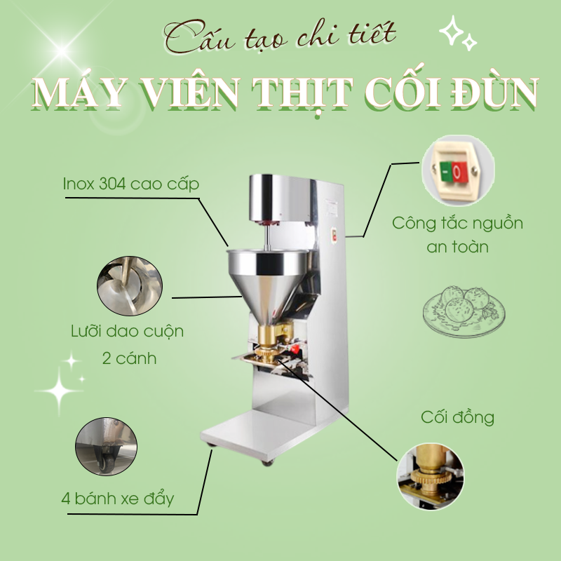 Máy viên thịt cối đồng